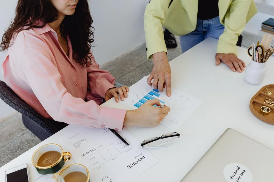 Close-up of various marketing documents on a desk, perfect for business and strategy discussions.